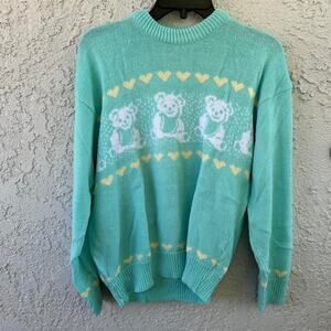 Vintage bear hearts sweater